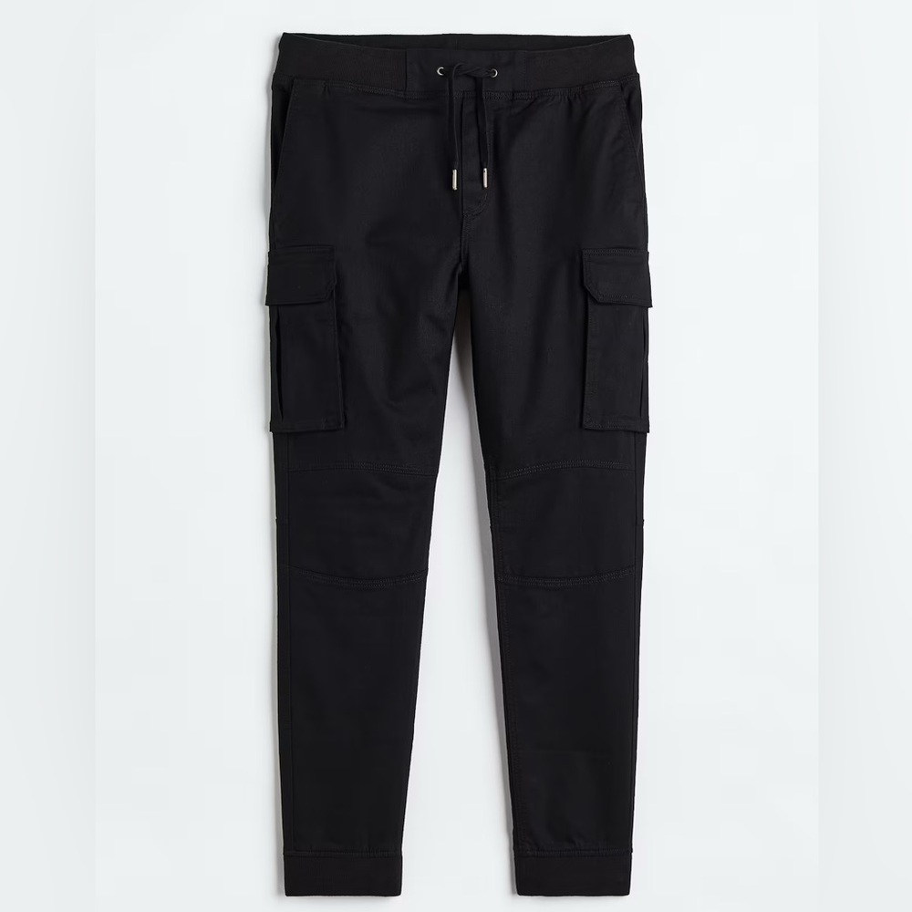 H&M Slim Fit Black Cargo Joggers